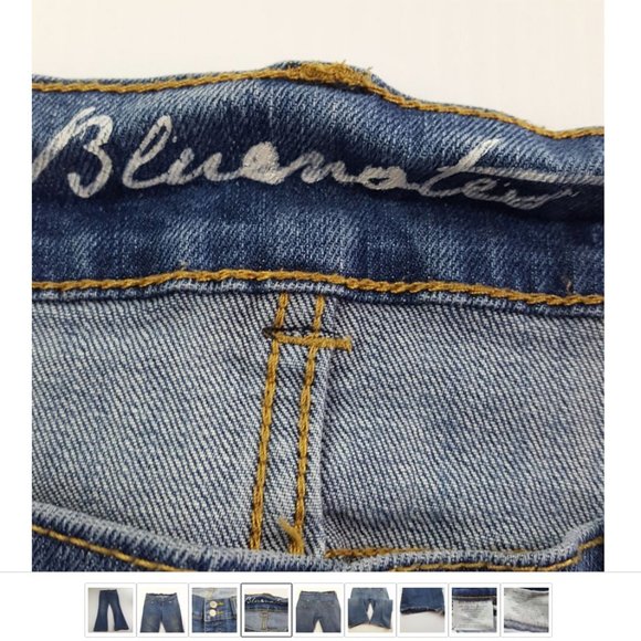 Bluenotes Denim Jeans Blue Distressed Women 30|30 Low Rise bootCut Skinny Flare - Picture 4 of 9